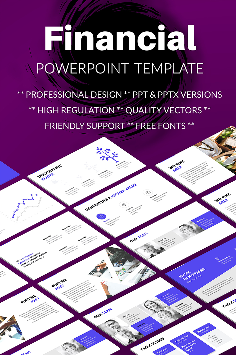 Simple Financial PowerPoint Template #91122