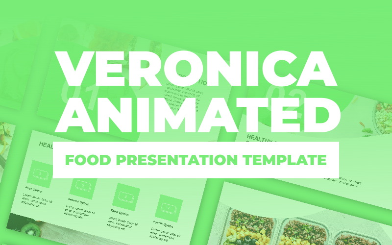 Veronica Animated Food Presentation PowerPoint template PowerPoint Template