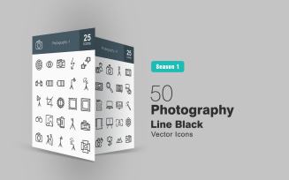 50 Photography Line Icon Set