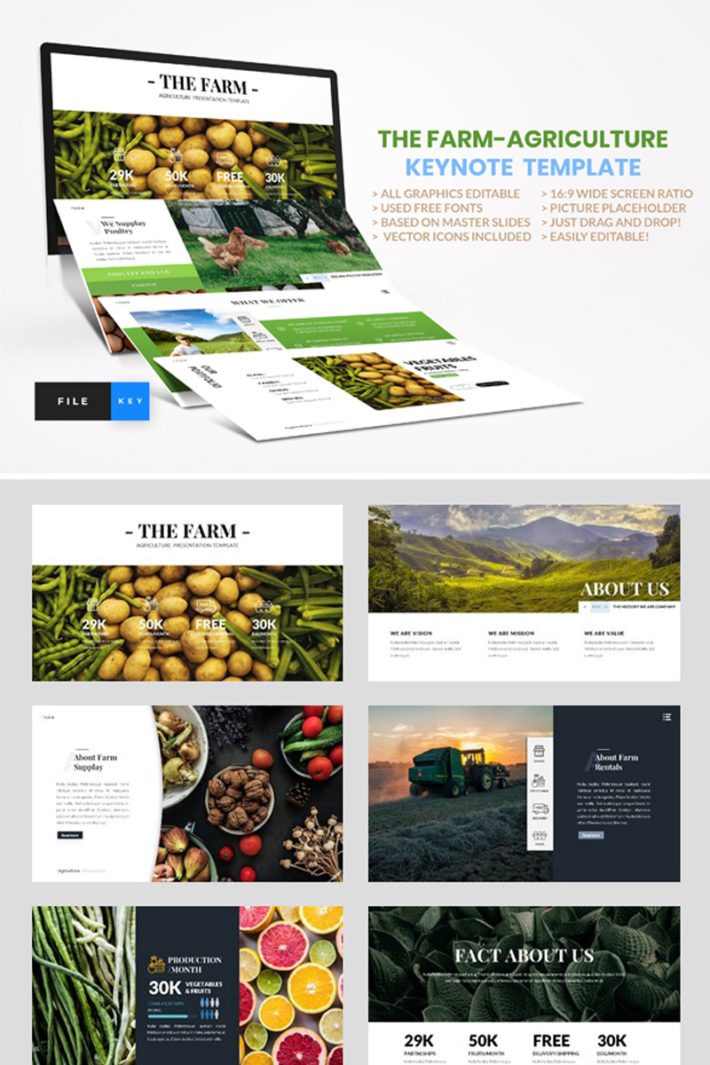 "Farm - Agriculture" modèle Keynote #91485 - screenshot