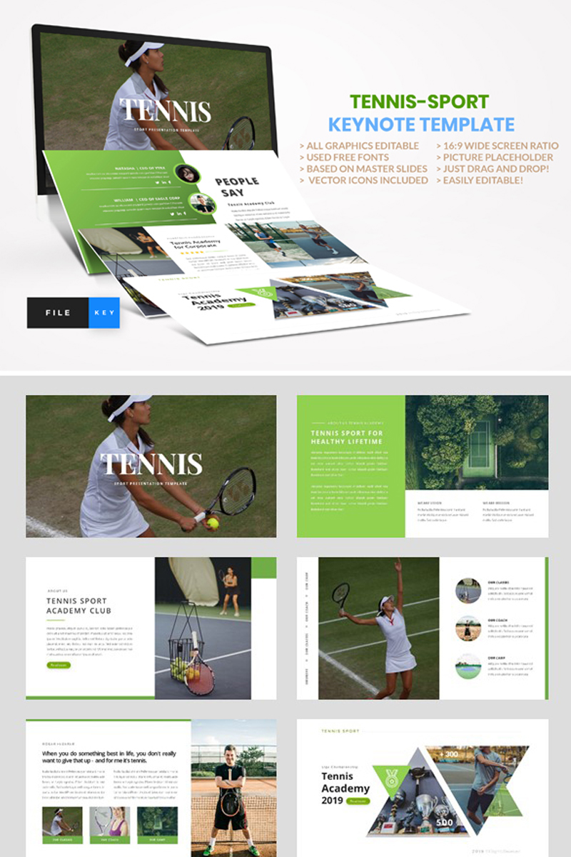 Šablona pro Keynote "Tennis - Sport" #91573 - screenshot