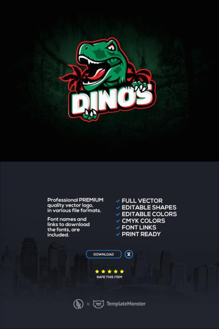 Template #91640 Raptor Triceratops Webdesign Template - Logo template Preview