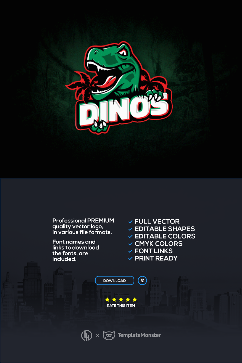 Dinos Sports Logo Template