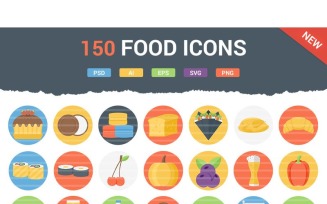 150 Food Icons Set