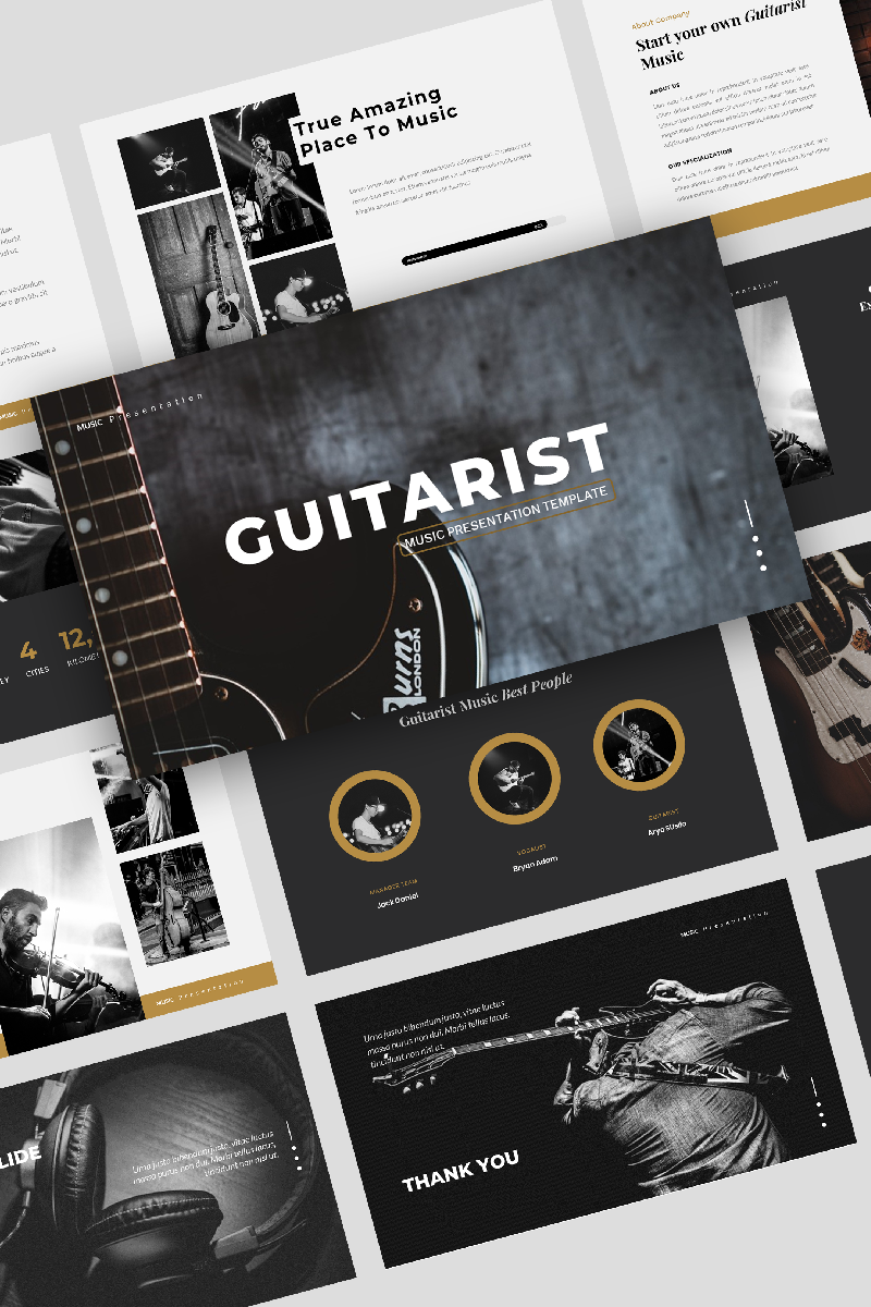 Guitarist - Music PowerPoint template