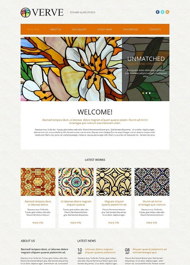 Stained Gl Art Studio Website Template Motocms Stained Gl Art Studio Website Template Image