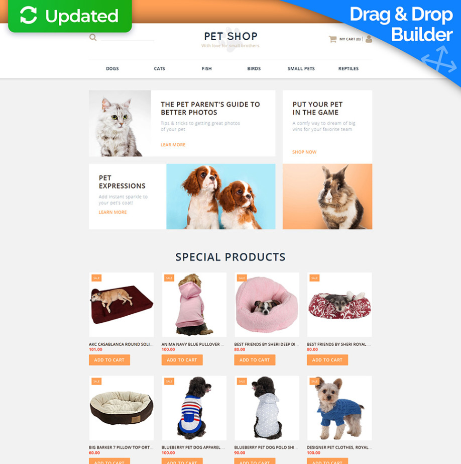 Pet Shop Ecommerce Website Template | MotoCMS