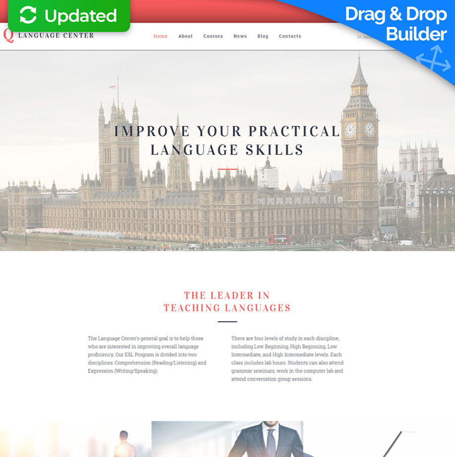 English School Website Template For Language Courses Motocms English School Website Template Image