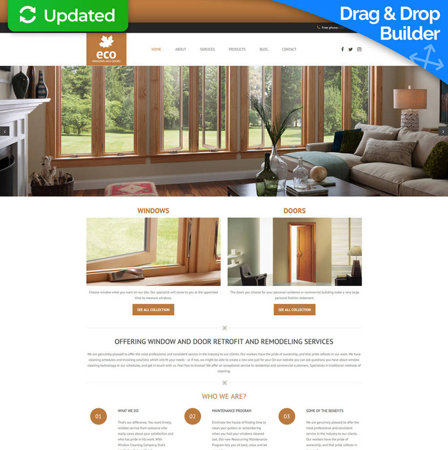 Windows And Doors Website Template For Interior Site Motocms