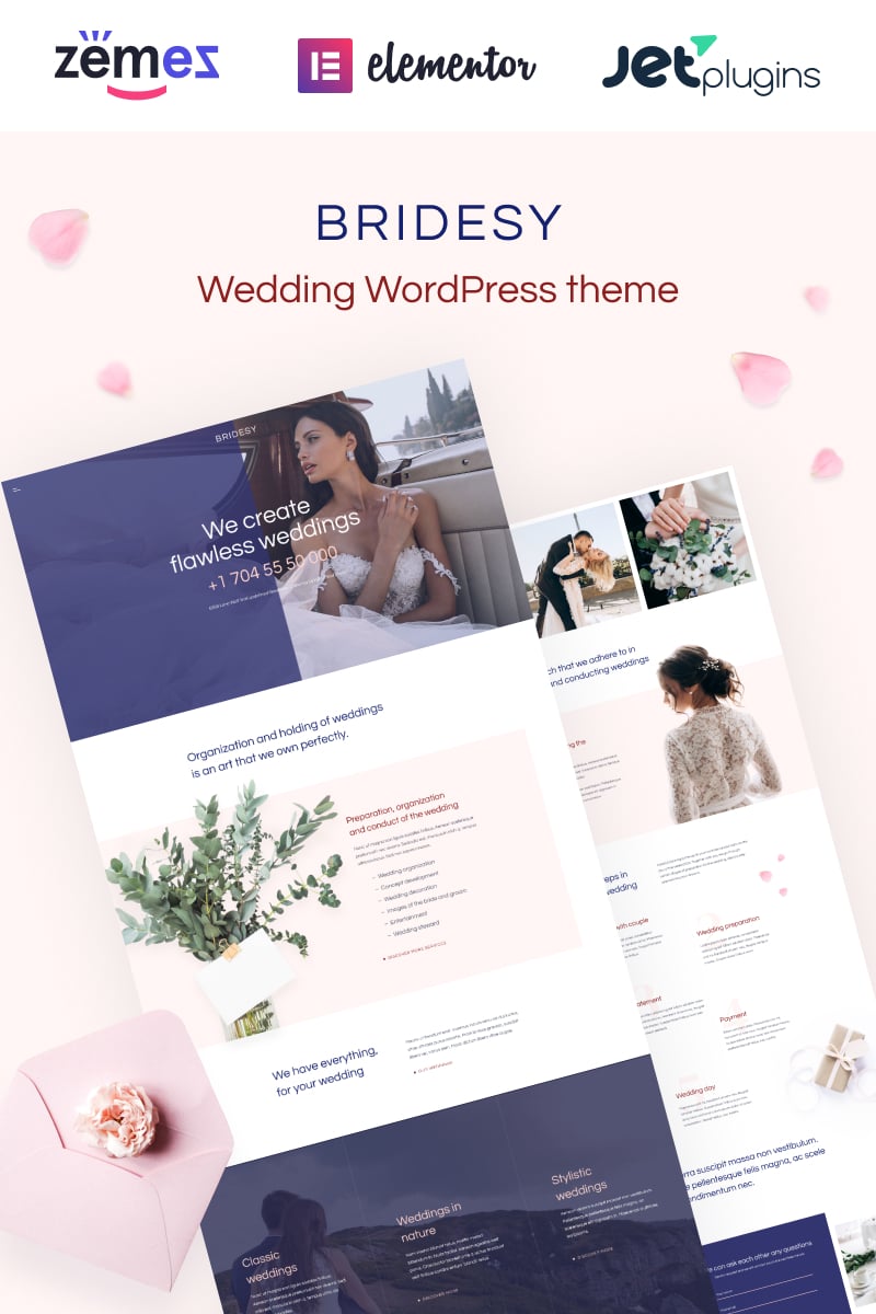 Bridesy - Tender And Neat Wedding WordPress Theme - screenshot