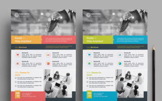 Flyer Layout with Colorful - Corporate Identity Template