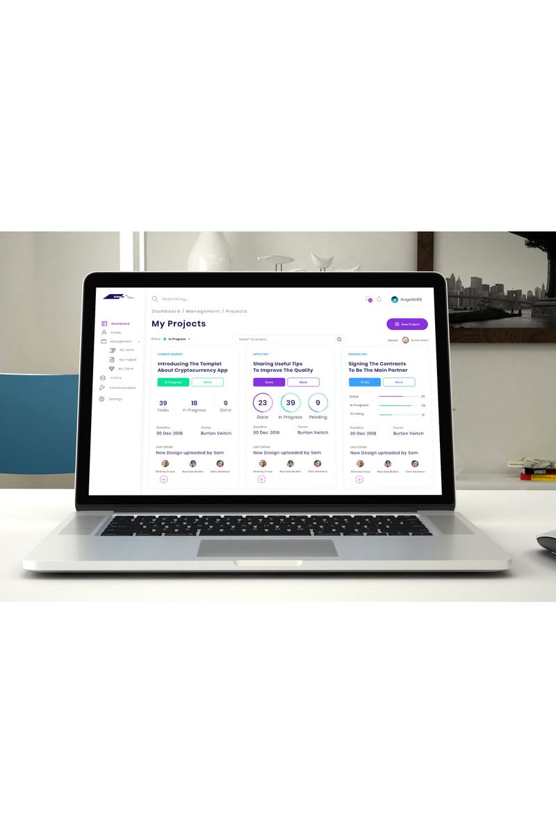 Project Management Admin Dashboard Ui Kit UI Elements - screenshot