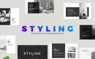 Styling Minimal Black Presentation PowerPoint template