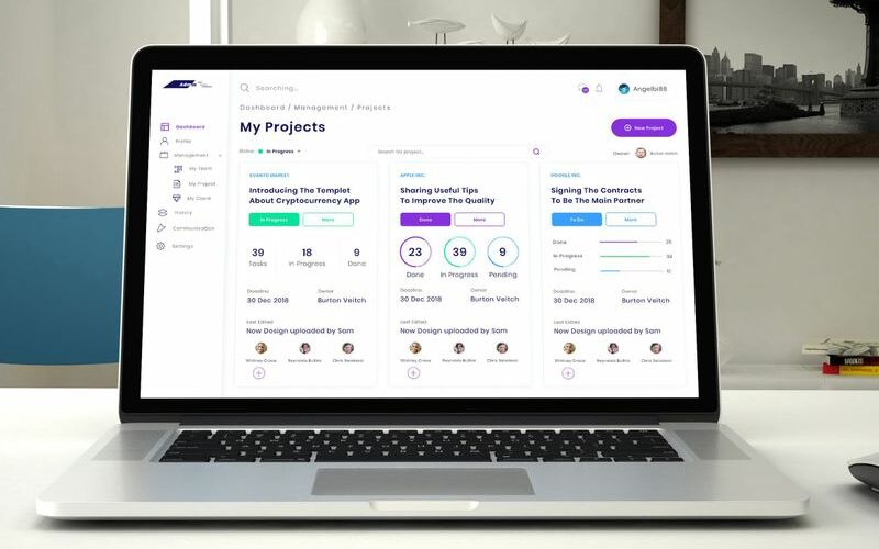 UI-Elemente namens "Project Management Admin Dashboard Ui Kit" #92264