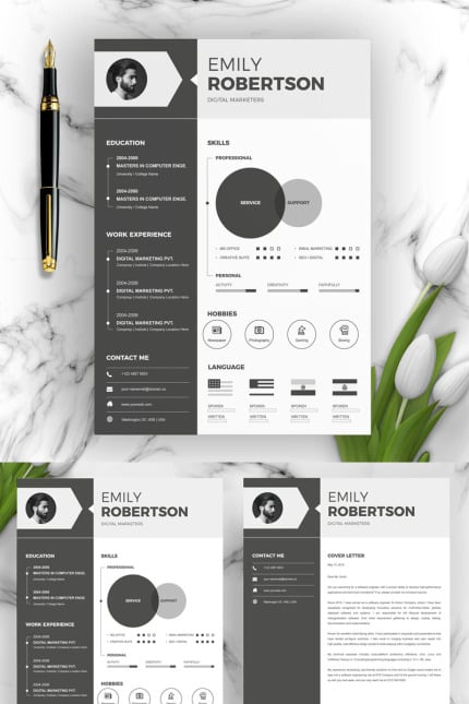 Template #92325 Page Resume Webdesign Template - Logo template Preview