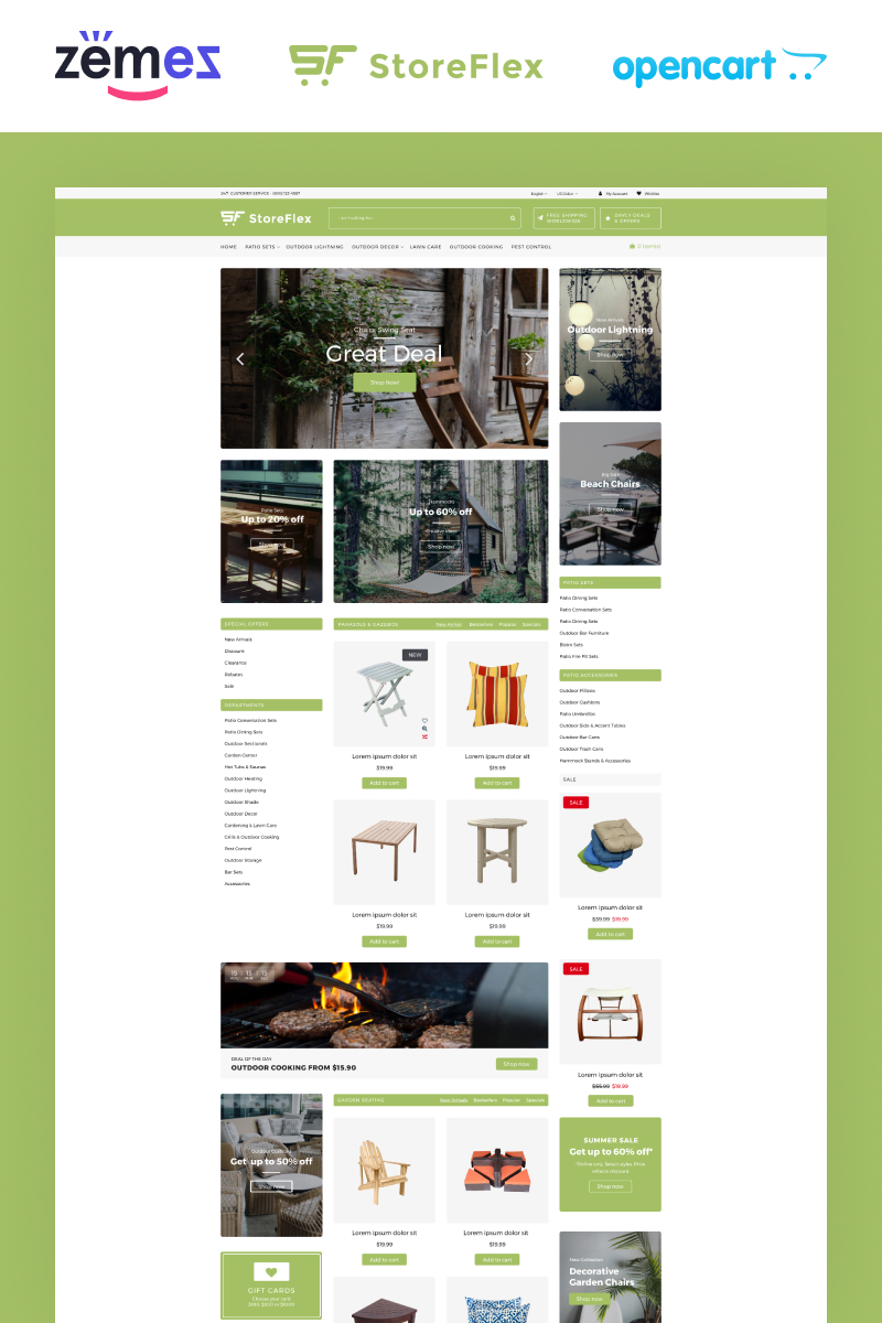 Responsive StoreFlex Garden Store Template Opencart #92322 - Ekran resmi
