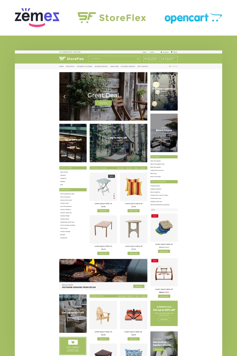 "StoreFlex Garden Store Template" thème OpenCart adaptatif #92322