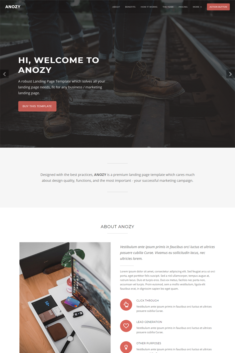 Anozy - one Multipurpose Landing Page Template