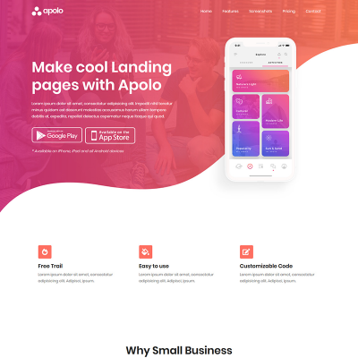 Apolo - App Landing Page Template