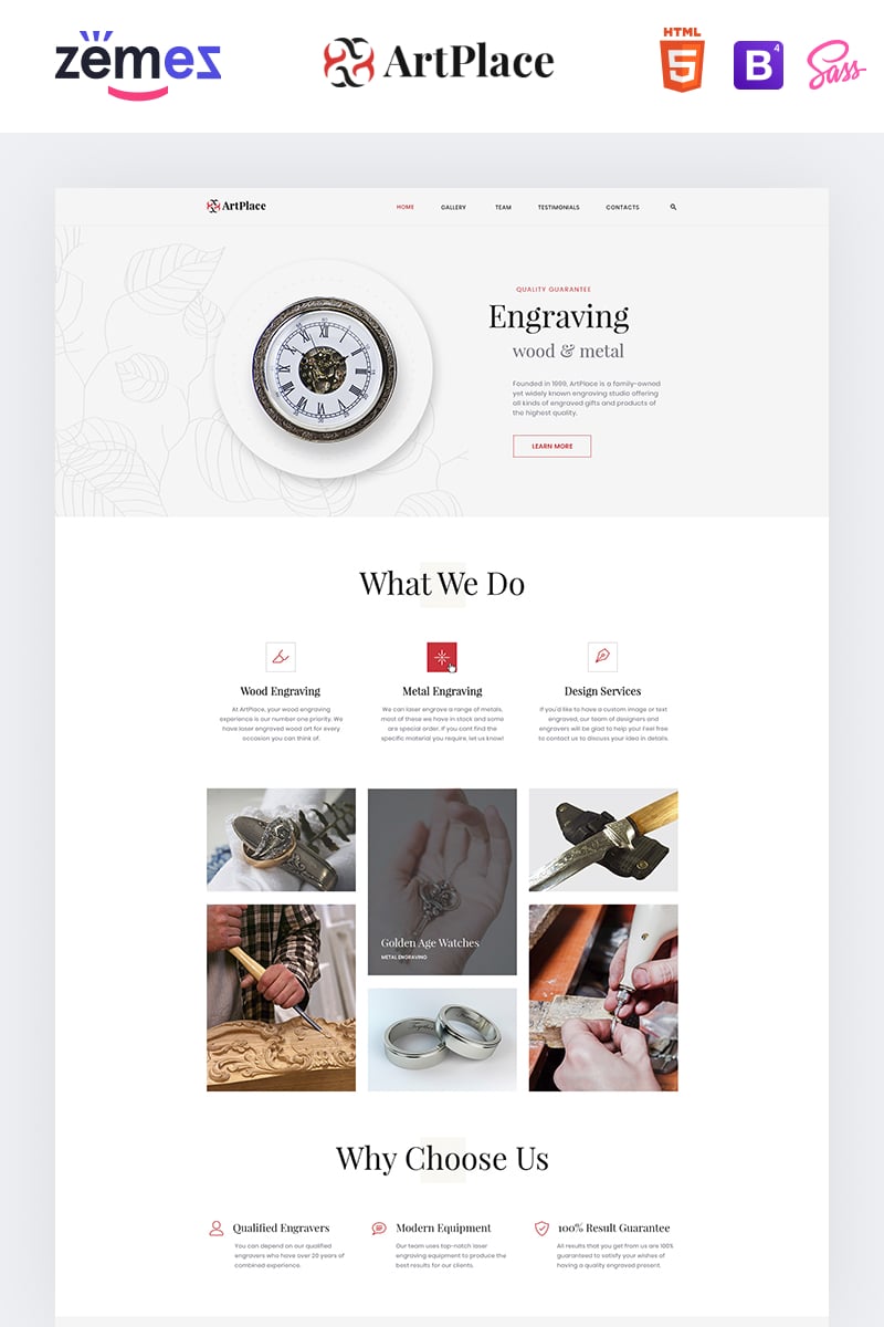ArtPlace - Engraving Studio Landing Page Template