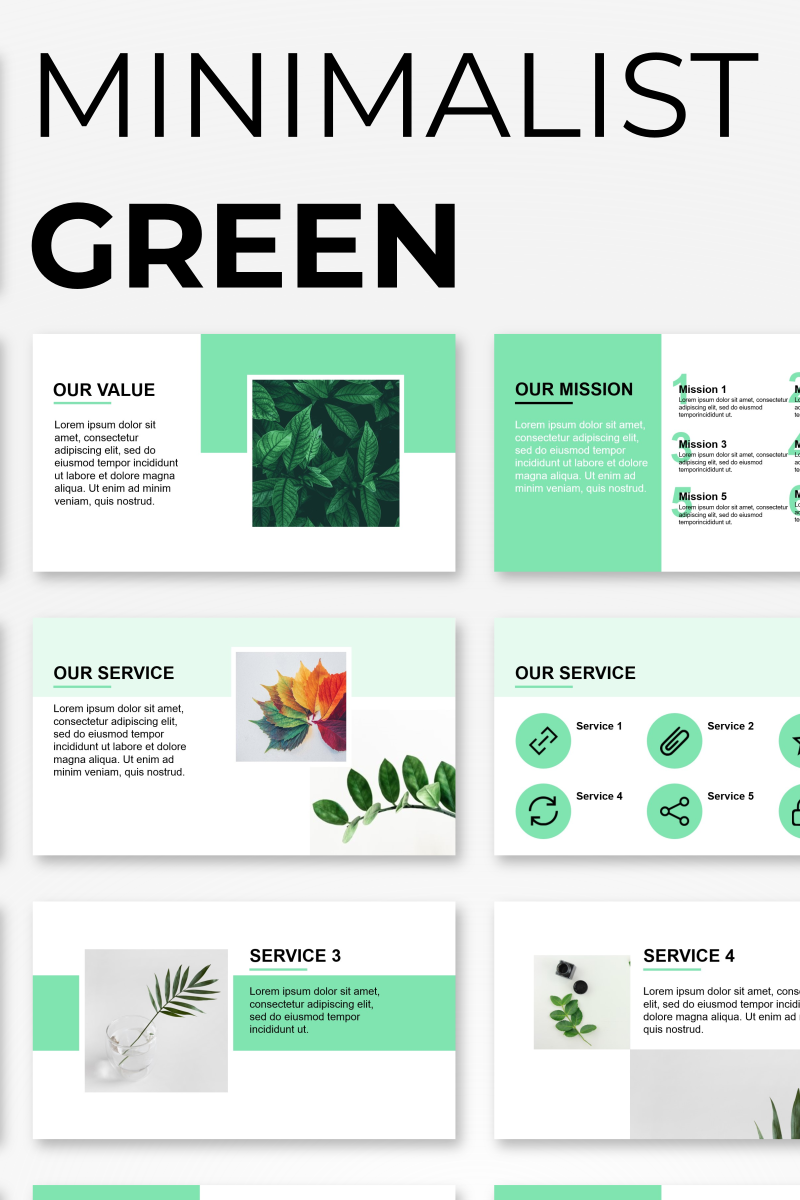 Minimalist Green Presentation PowerPoint template