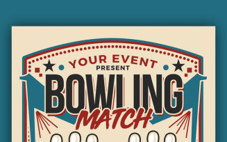 Retro Bowling Match Flyer - Corporate Identity Template
