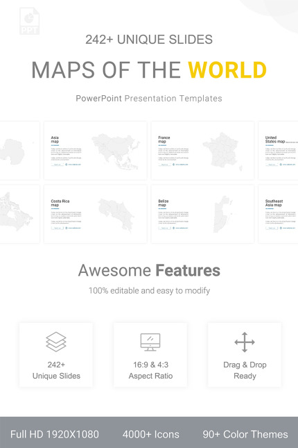 Template #92680 Map-of-the-world Map-vector Webdesign Template - Logo template Preview