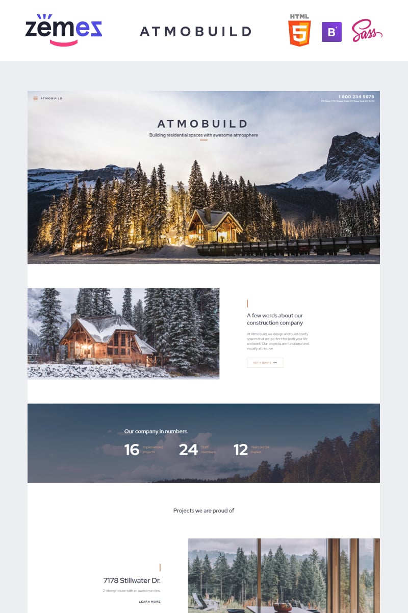 Modello Siti Web Responsive #92633 "Atmobuild - Construction Business" - screenshot