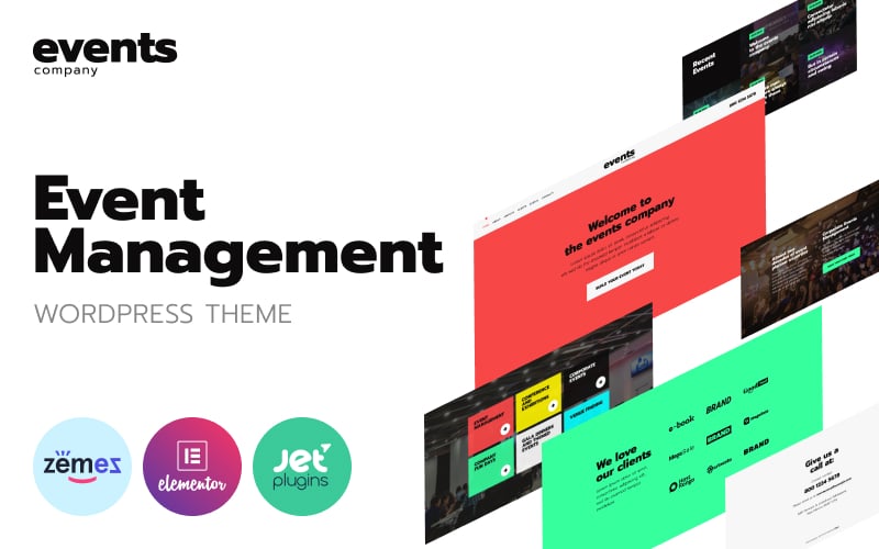 WordPress Theme namens "Events company - Innovative Template For Event Management Website" #92613