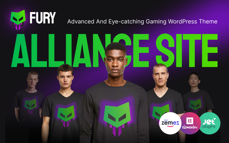 "Fury - Advanced And Eye-catching Gaming" 响应式WordPress模板 #92793