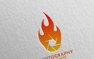 Fire Camera Photography 60 Logo Template