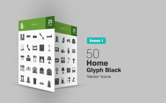 50 Home Glyph Icon Set