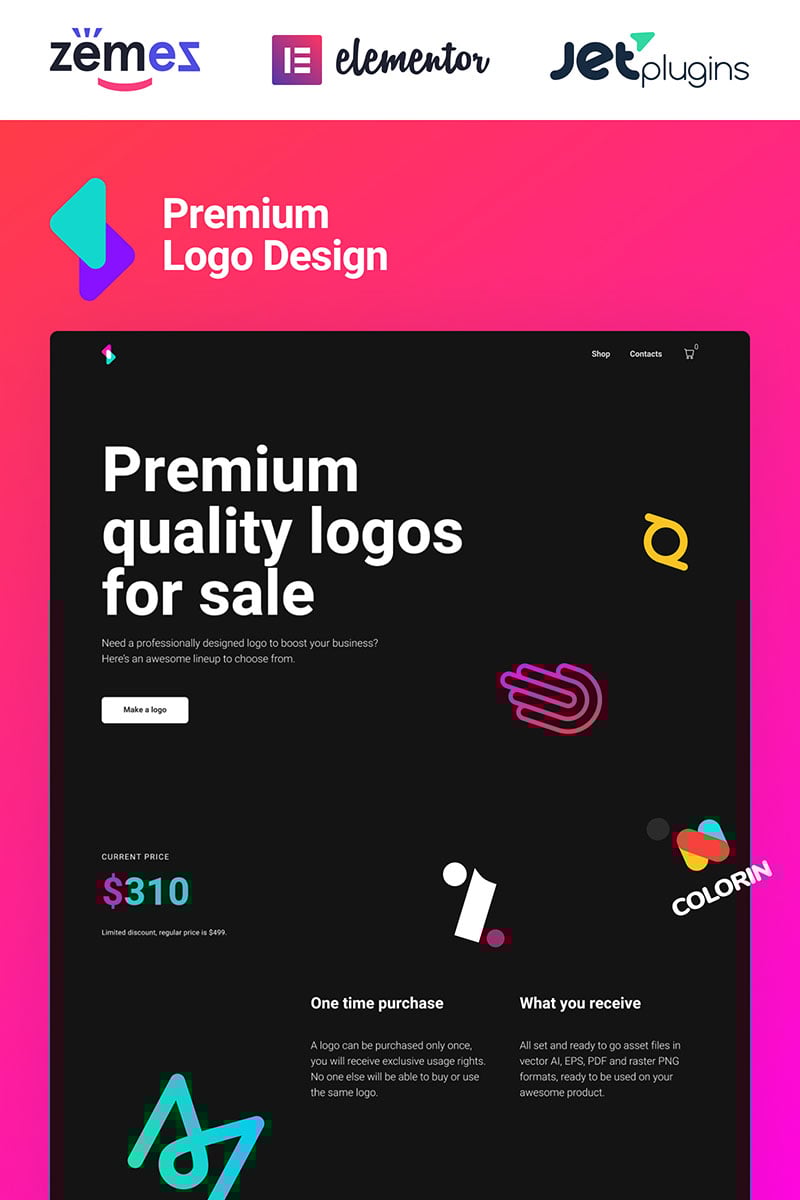 Responsywny motyw WooCommerce Logoster - Creative And Modern Logo Design Shop #92870 - zrzut ekranu