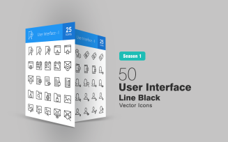 50 User Interface Line Icon Set