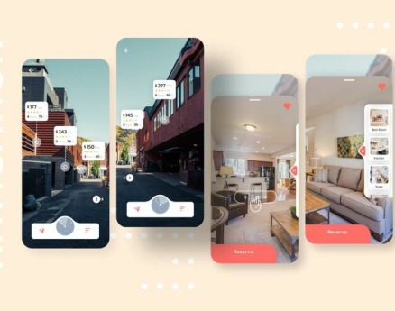 House Rental with Navigation Mobile UI Sketch Template