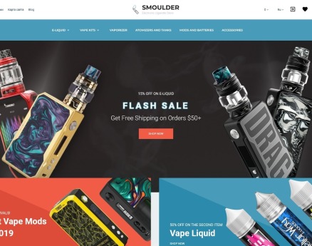 Smoulder - E-cigarette Website Design PrestaShop Theme