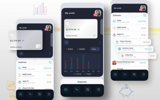 Finance Management Mobile UI Kit Sketch Template