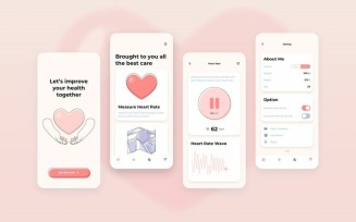 Heart Rate Measurement UI for Health application Sketch Template
