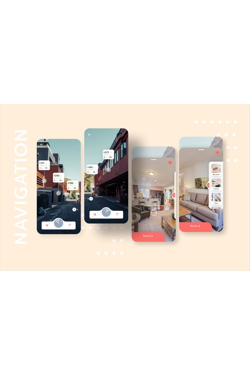 House Rental with Navigation Mobile UI Eskiz #92975 - Ekran resmi