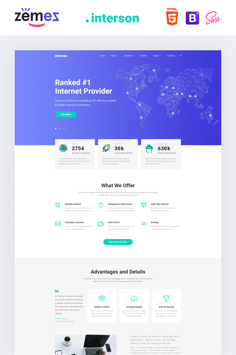 .interson - Internet Clean HTML Template Web №92925 - captura de tela