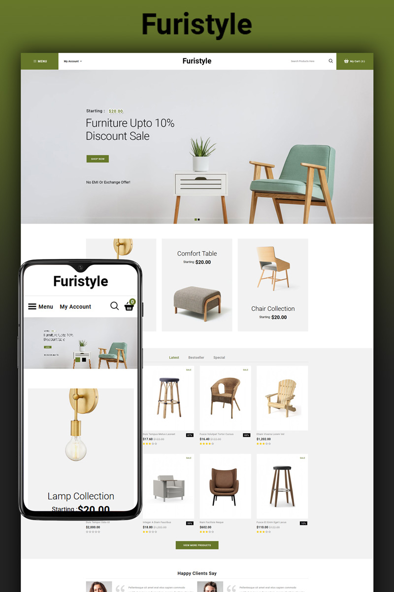 Responzivní OpenCart šablona "Furistyle - Furniture Store" #92911 - screenshot