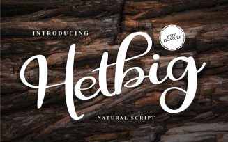 Hetbig | Natural Cursive Font