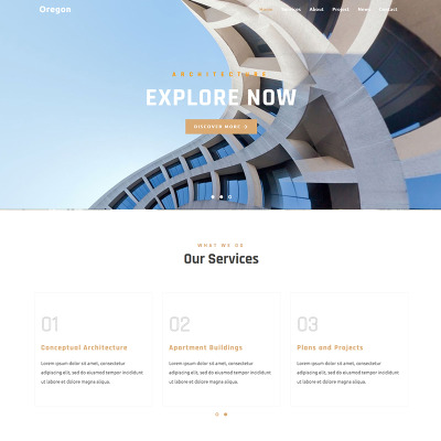 Responsive Oregon - Architecture Açılış Sayfası Şablonu #93144