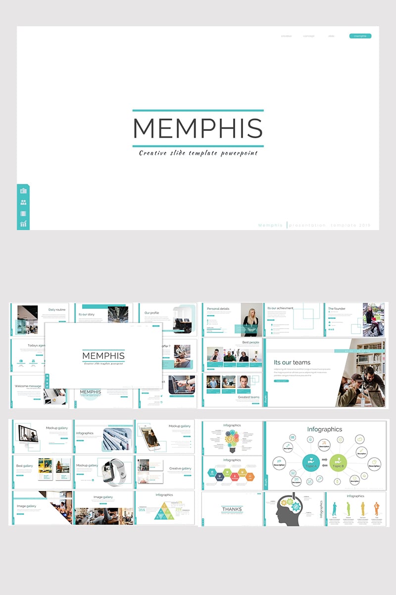 Responzivní Šablona pro Keynote "Memphis" #93159 - screenshot