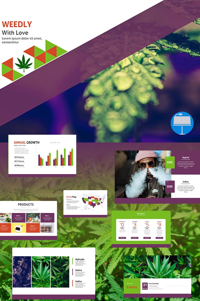 "Weedly Medical Cannabis" Premium Keynote Template №93187 - screenshot