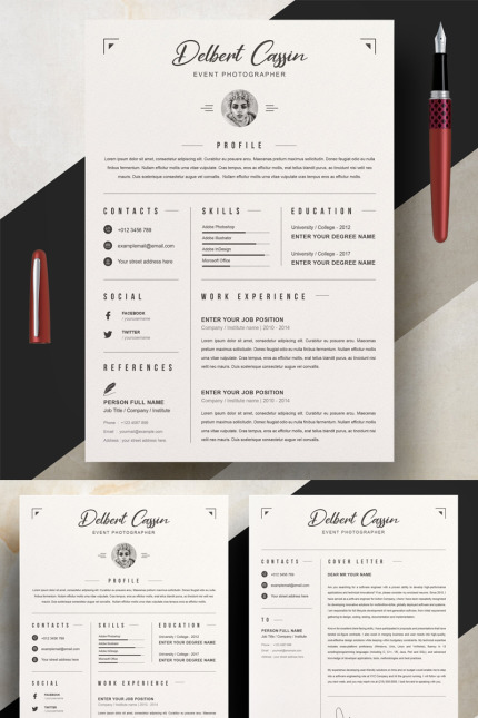 Template #93295 Page Resume Webdesign Template - Logo template Preview