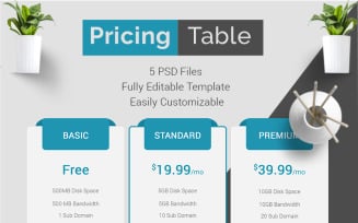 Corporate - Pricing Table PSD Template