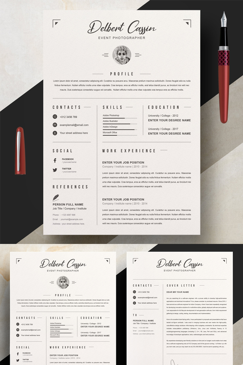 Delbert Resume Template - screenshot