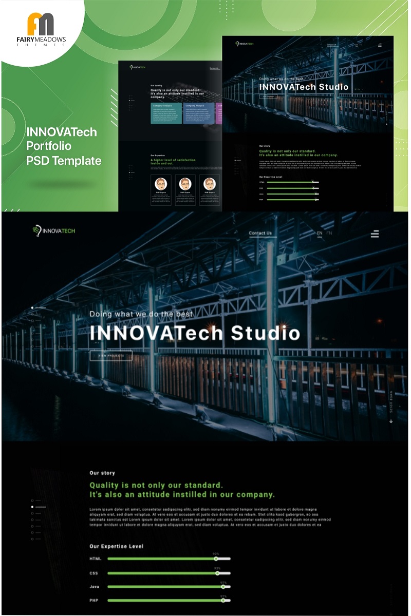 "Innovatech - Portfolio" 响应式PSD模板 #93229 - 截图