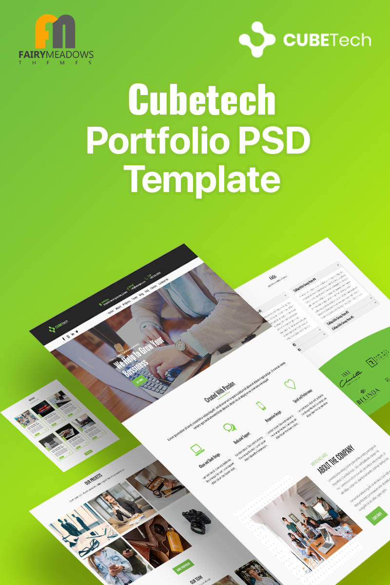 Responzivní PSD šablona "Cubetech - Portfolio" #93227 - screenshot